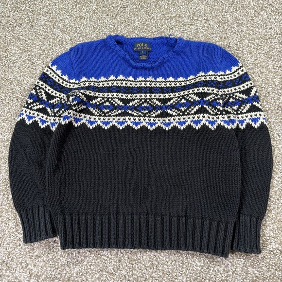 Polo Ralph Lauren Other - Polo Ralph Lauren Kids Fair Isle Black Sweater Size 5  100% Cotton Vintage